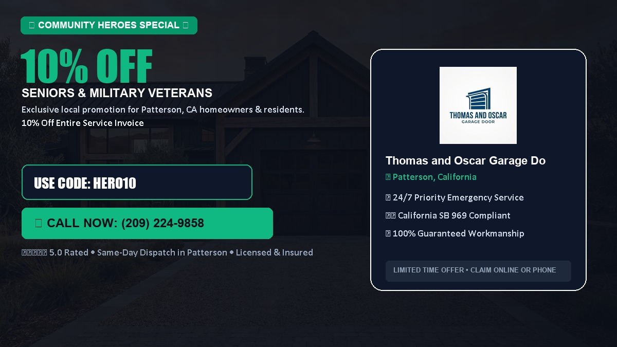 10% OFF Senior Citizens (65+) & Military / Veteran Community Discount in Patterson, CA